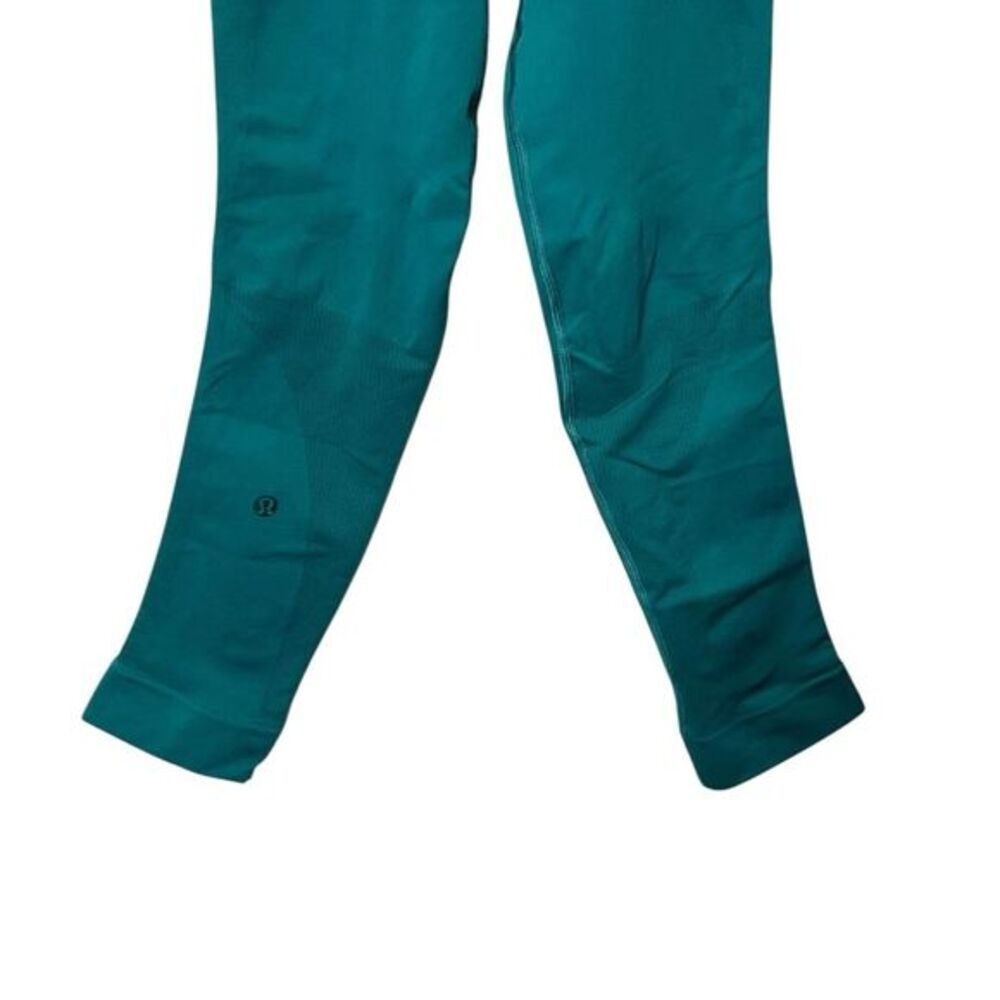 Lululemon Zone In Compression Seamless Leggings Women’s Size 4 Teal Yoga Stretch - Picture 7 of 11